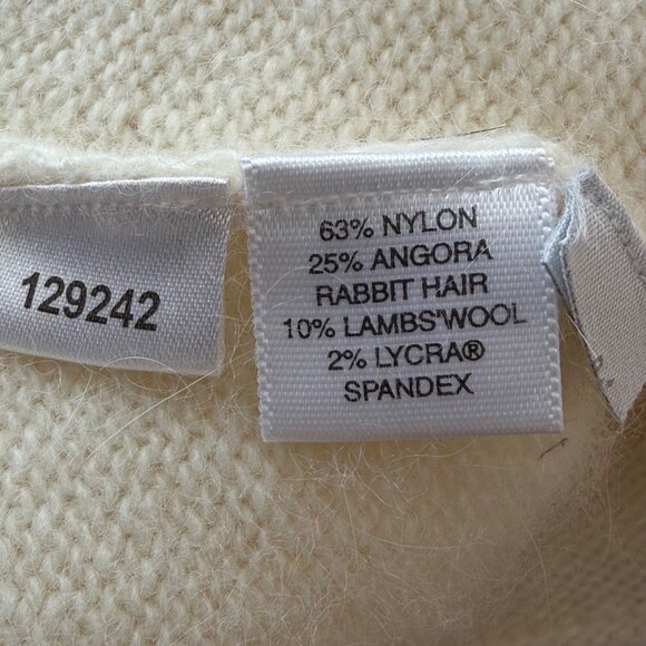 Ann Taylor Ivory Angora Blend Cardigan Sweater Button Front Size Medium Women - Picture 7 of 9